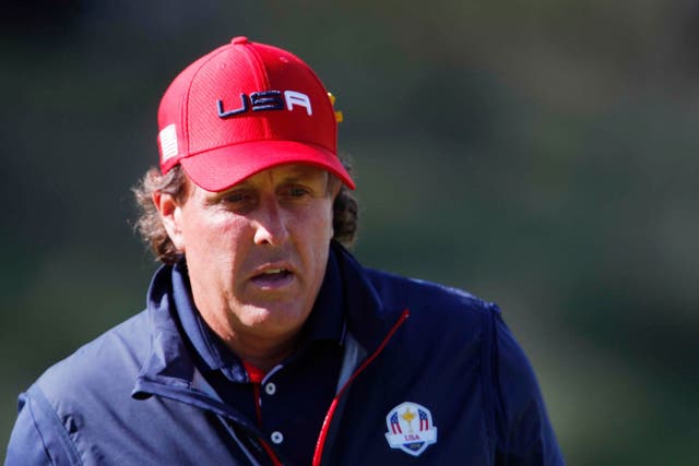 Team USA's Phil Mickelson during the singles