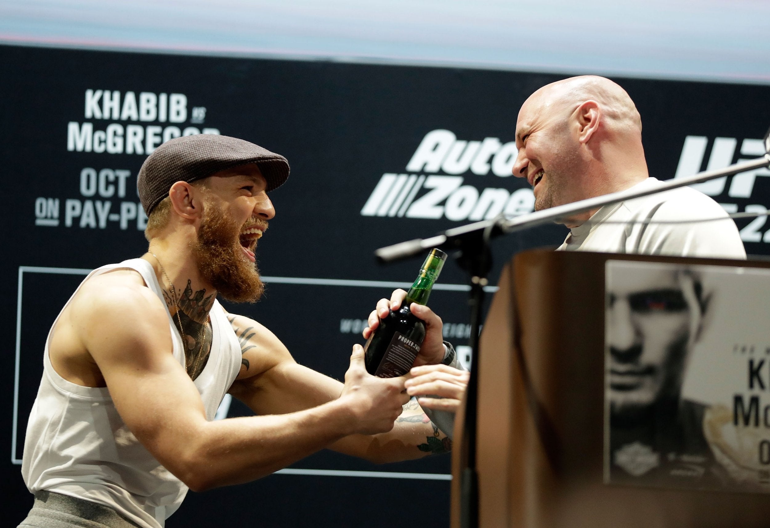 McGregor was in jovial mood on Thursday night