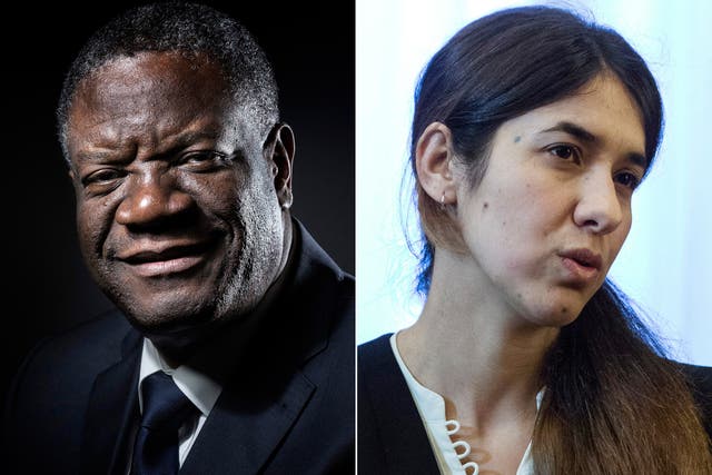 Nobel Peace Prize winners Denis Mukwege and Nadia Murad