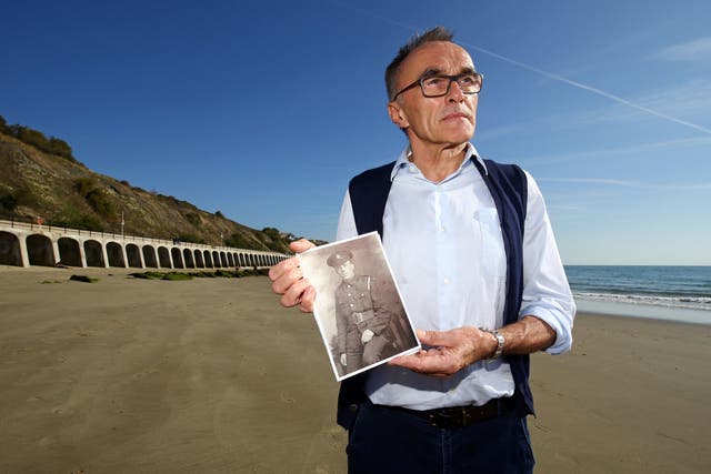 Filmmaker Danny Boyle holds a photograph of Private Walter Bleakley, who was from the same street where Danny went to school, as he announces plans for his Armistice Day commission