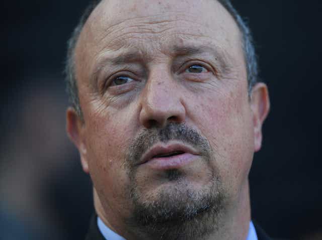 Newcastle manager Rafa Benitez looks on