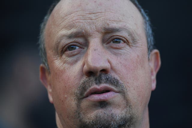 Newcastle manager Rafa Benitez looks on