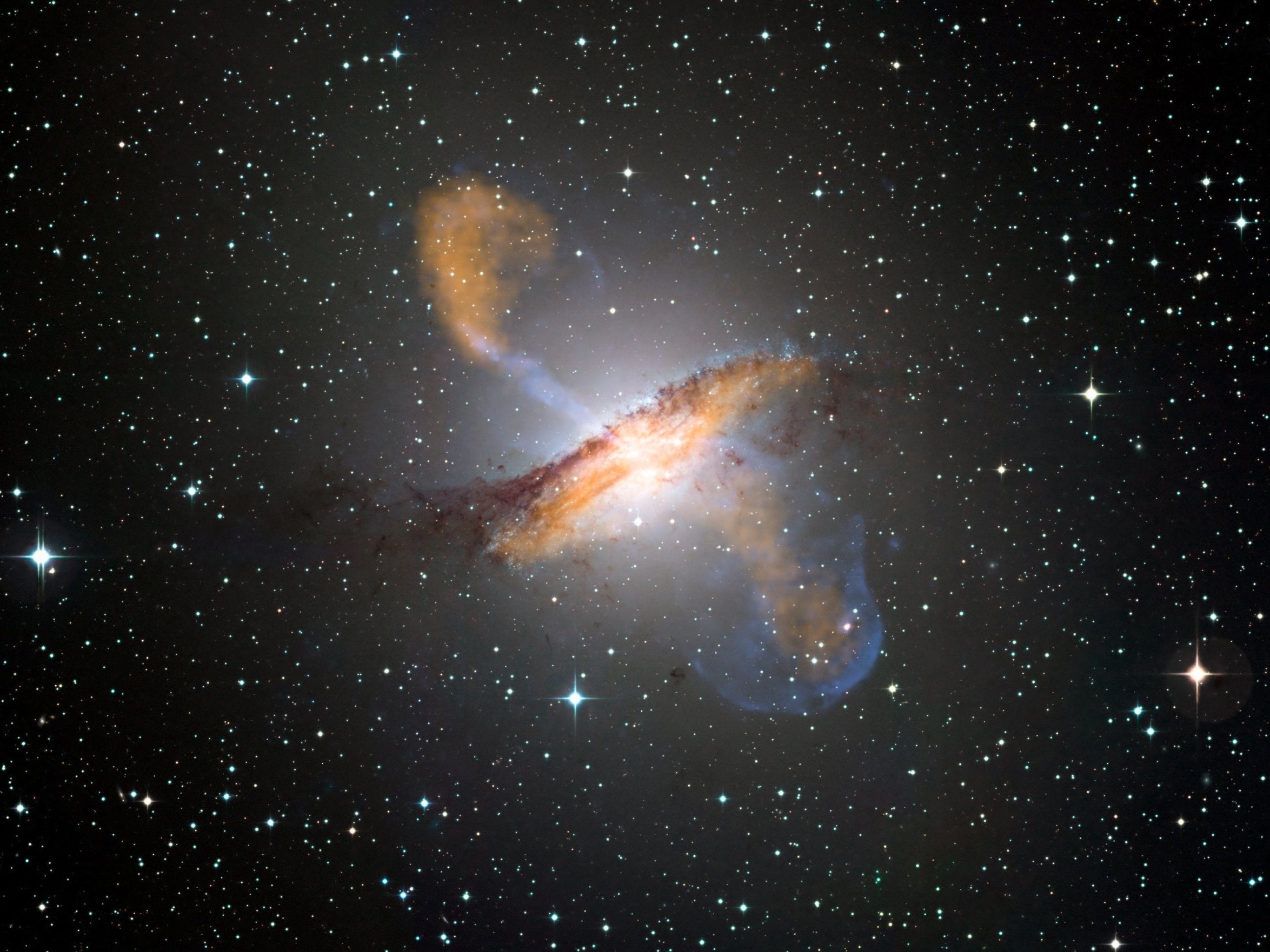 Centaurus A is a trillion times the mass of our sun