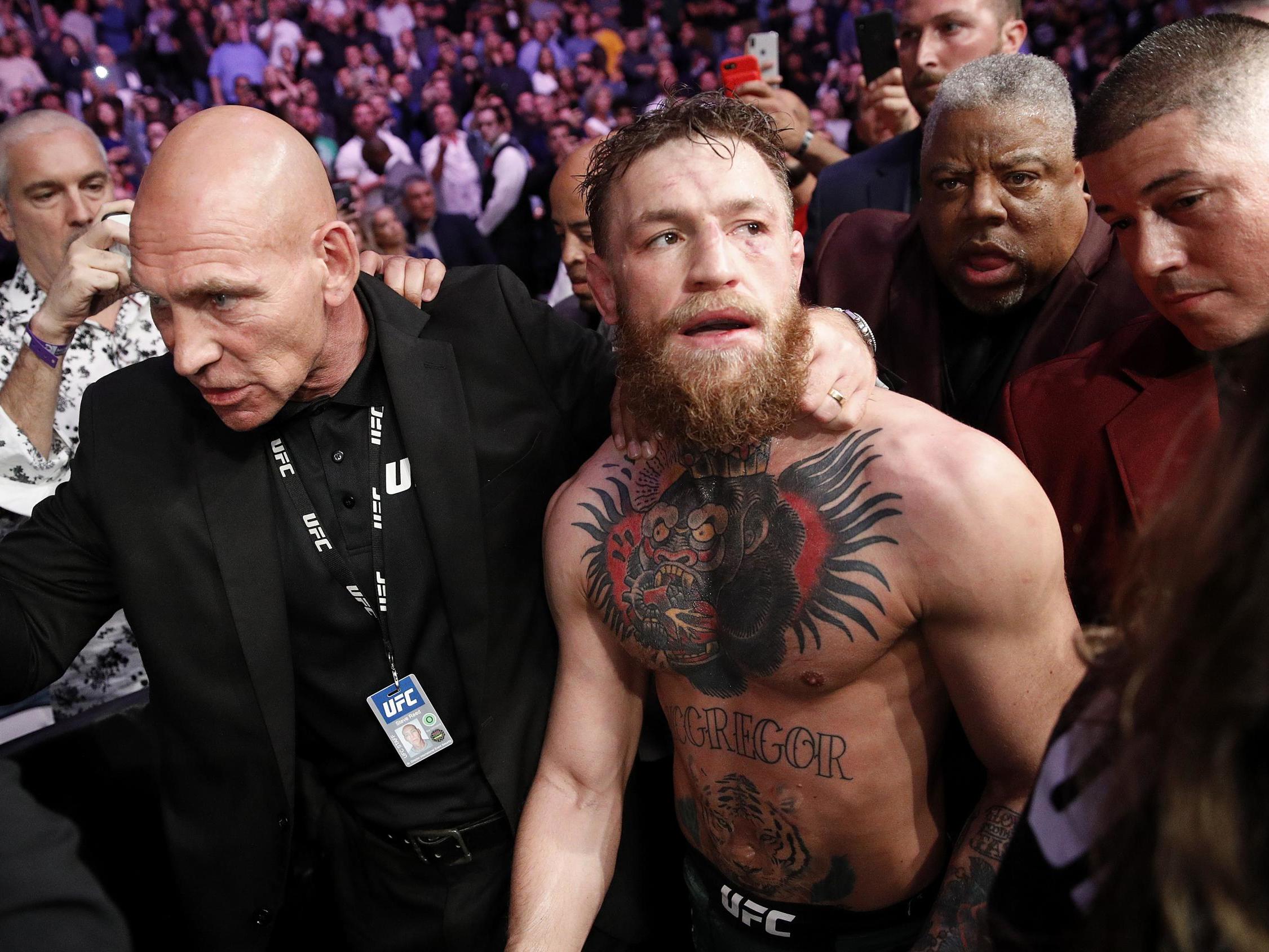 McGregor was attacked by three of Khabib's teammates