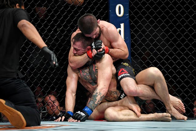 <p>Conor McGregor was submitted by Khabib when they fought in 2018 </p>