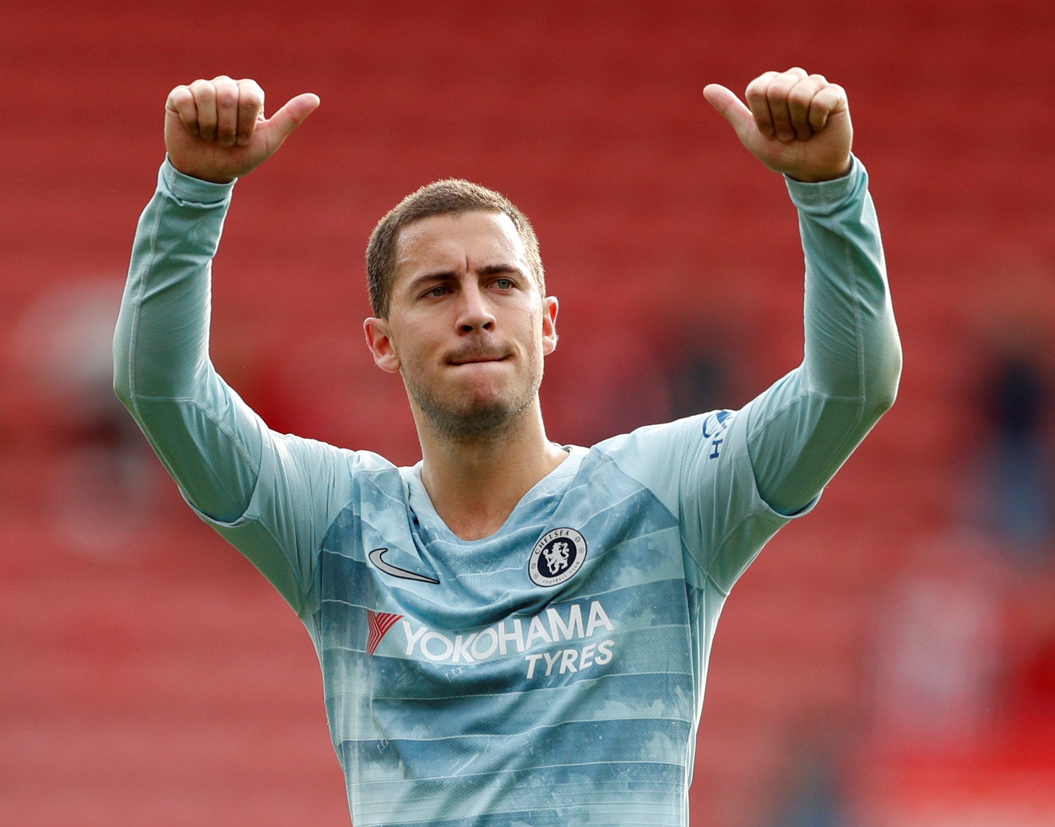 Eden Hazard celebrates Chelsea's win over Southampton