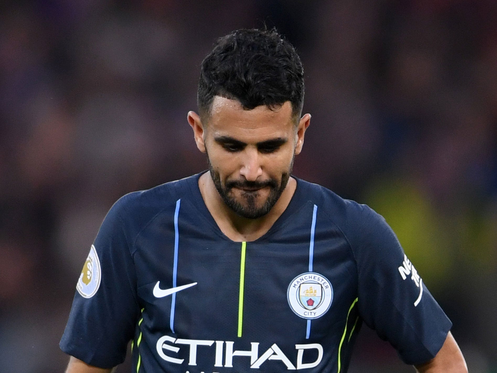 Riyad Mahrez blazed a late penalty over the crossbar after Virgil van Dijk's foul