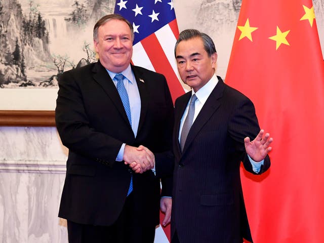 US secretary of state Mike Pompeo held talks with China's foreign minister Wang Yi in Beijing