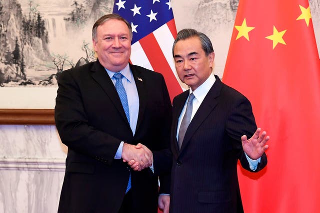 US secretary of state Mike Pompeo held talks with China's foreign minister Wang Yi in Beijing