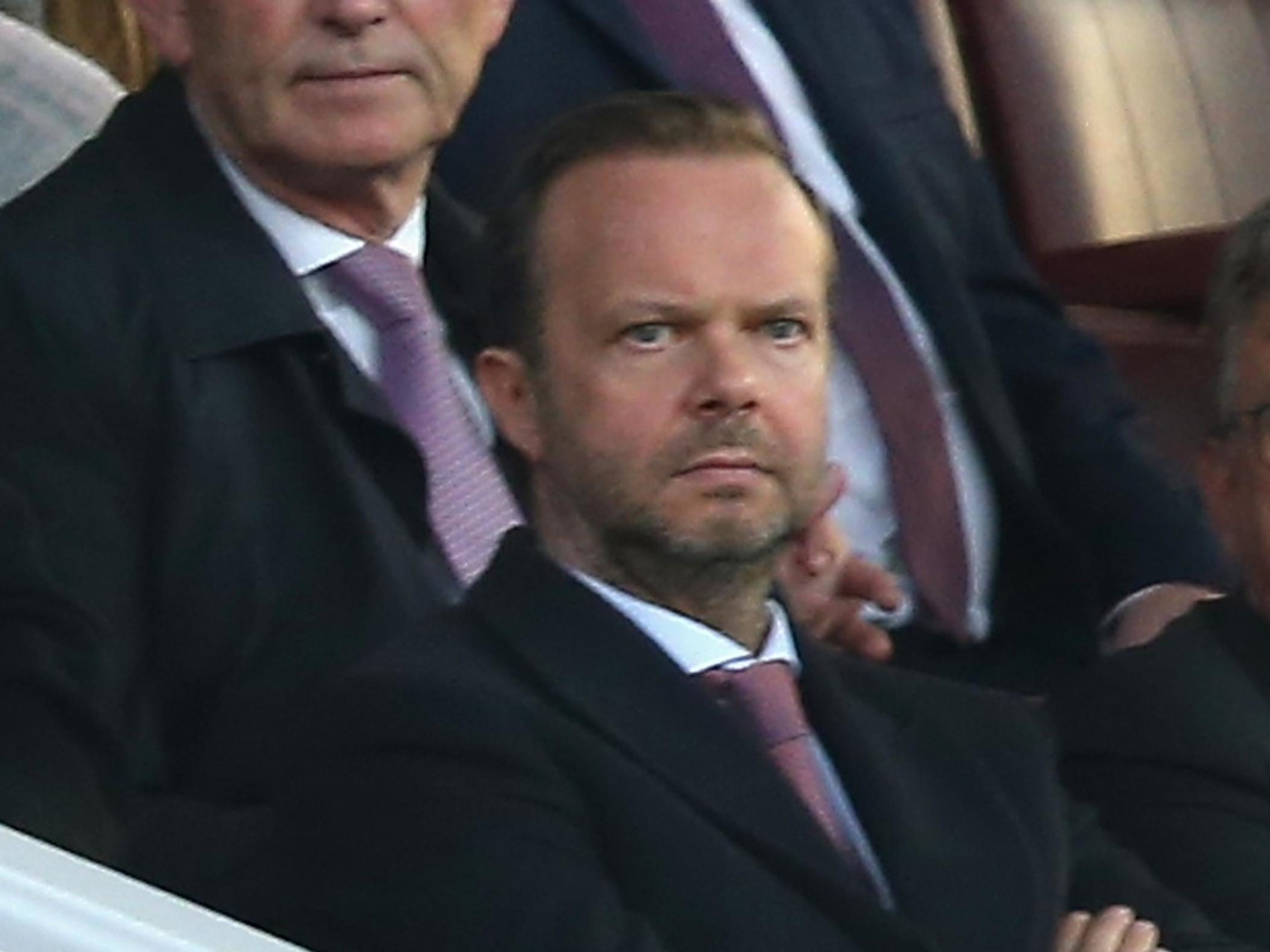 Executive vice chairman Ed Woodward of Manchester United watches from the directors box