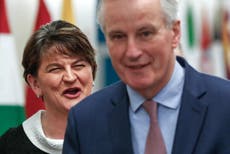 DUP leader Arlene Foster meets EU officials for extensive Brexit talks