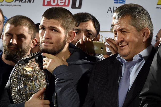 Abdulmanap Nurmagomedov (right) has promised 'much stronger' punishment for his son than what the UFC do