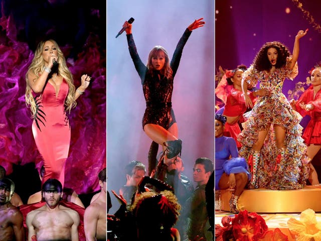 Mariah Carey, Taylor Swift and Cardi B at the AMAs