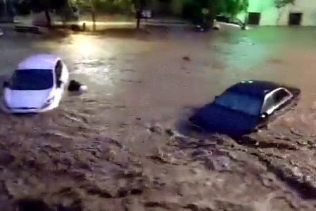 Flash floods swept the village of Sant Llorenc des Cardasar