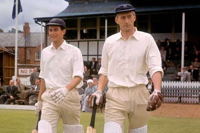 Alan Oakman (right, with fellow Sussex opener Richard Langridge) took five catches in the famous Laker Test of 1956
