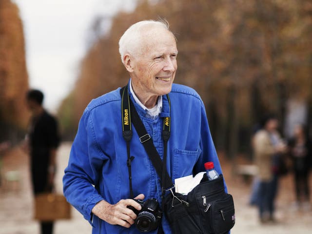 Bill Cunningham was immediately identifiable, always dressed in the same blue French worker’s jacket