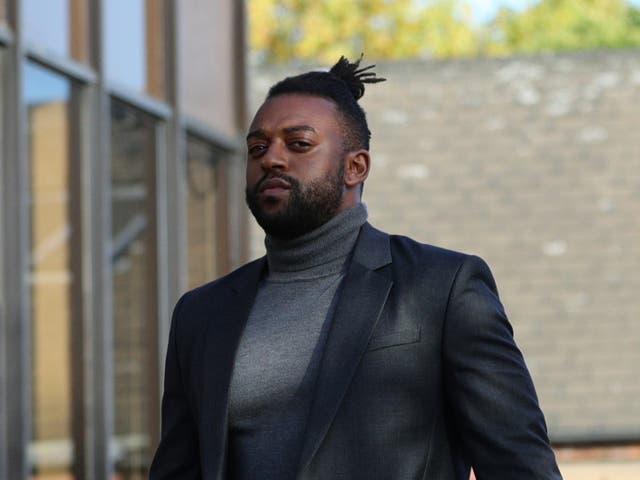 Former JLS star Oritse Williams, 31, arrives at Walsall Magistrates' Court where he has been charged over an allegation of rape