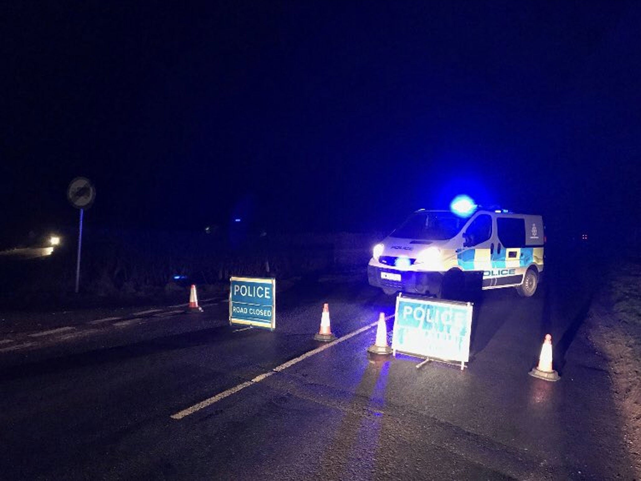 Firefighters and coastguard joined police officers in searching for the wreckage overnight