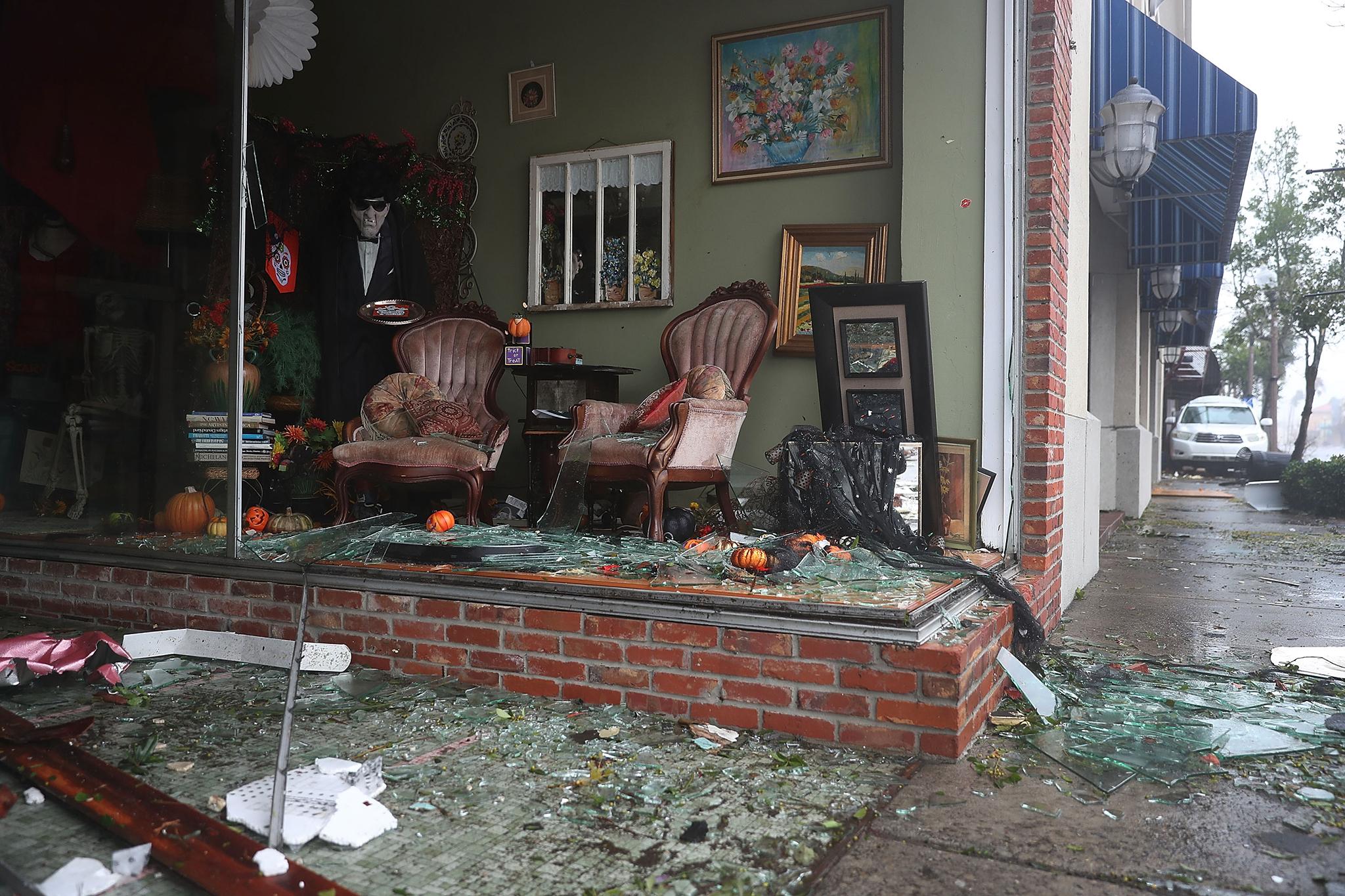 A damaged house in Panama City