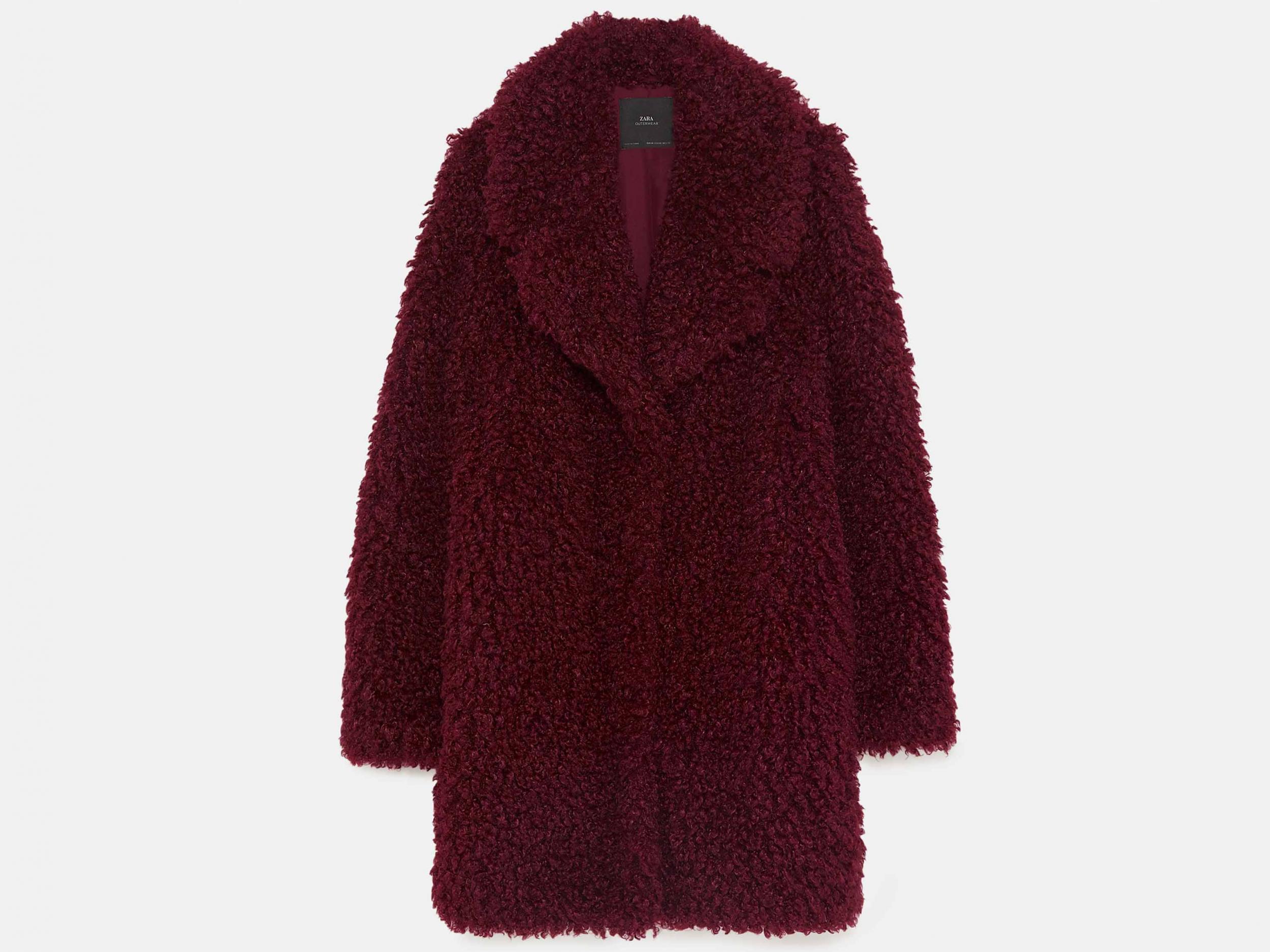 red fur coat zara