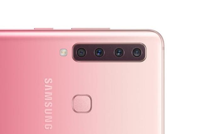 The four camera lenses of the Galaxy A9