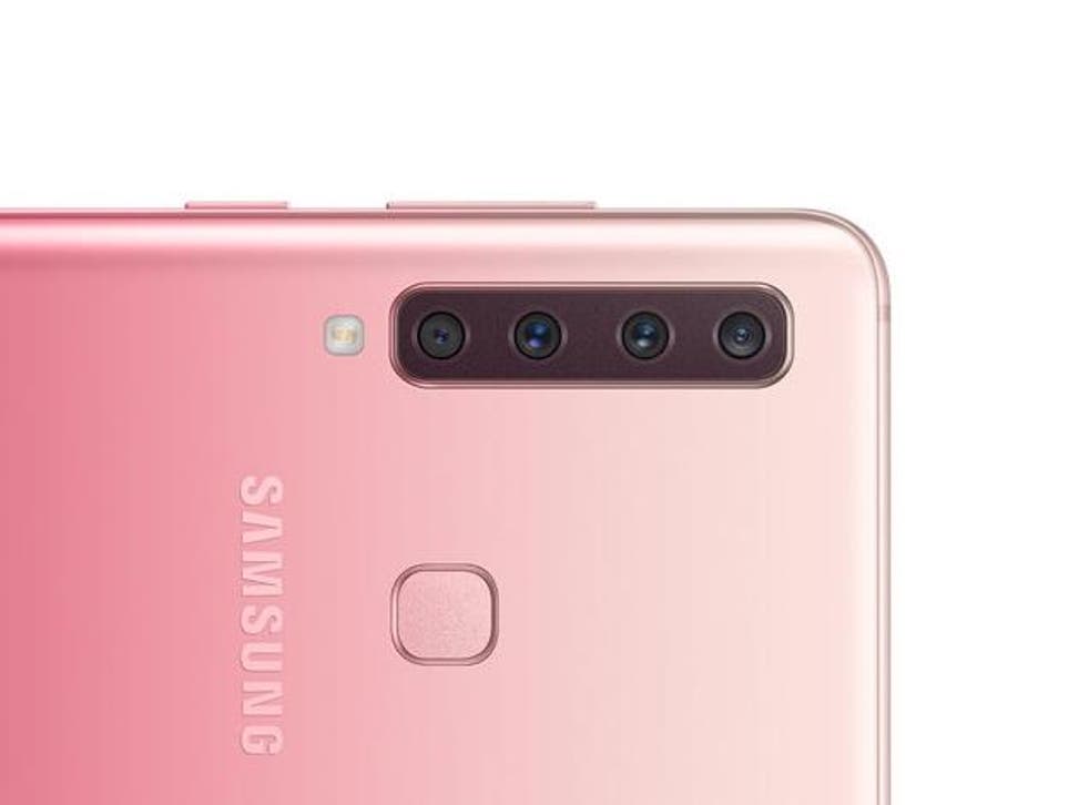 The four camera lenses of the Galaxy A9