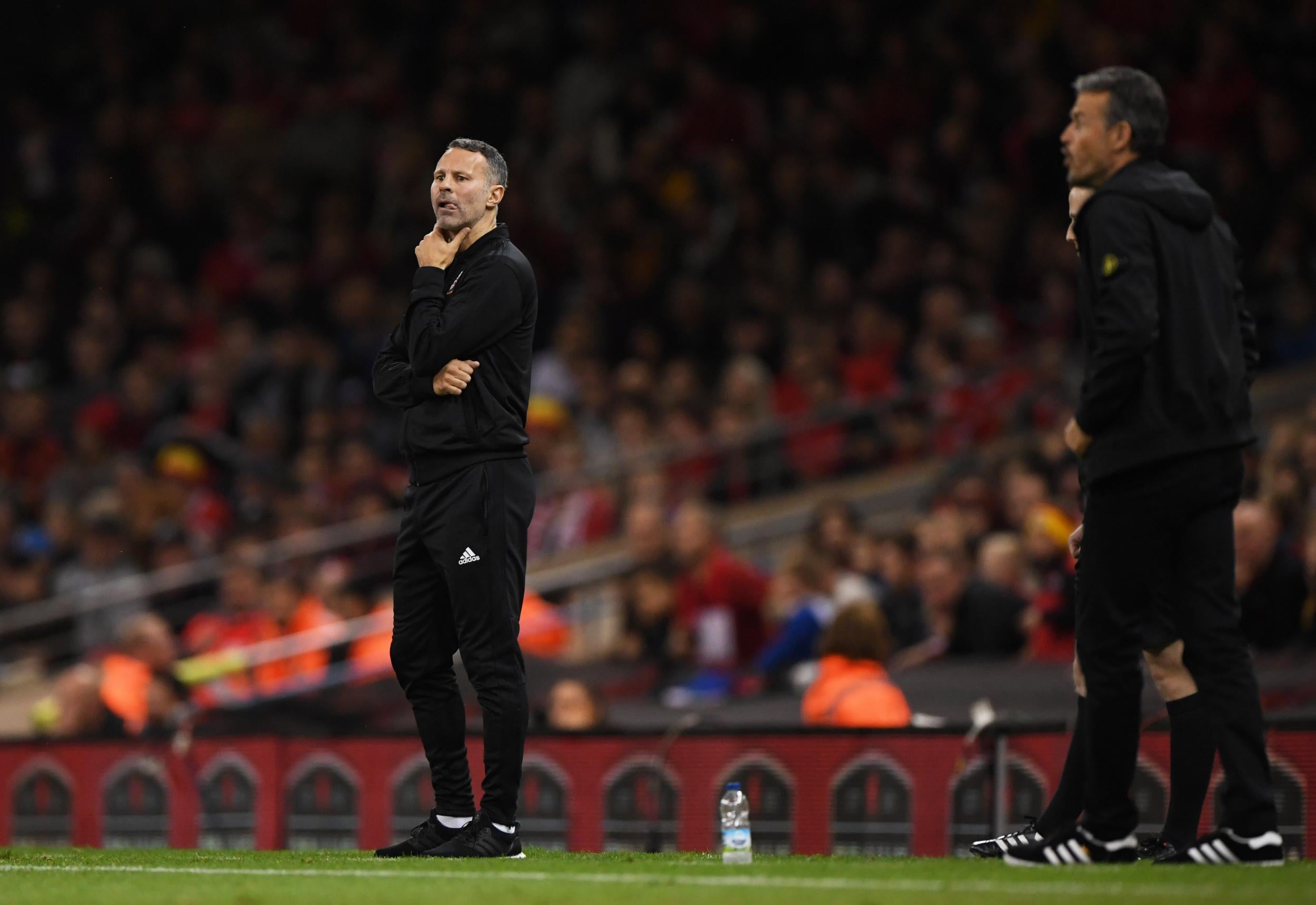 Ryan Giggs and Luis Enrique on the touchline