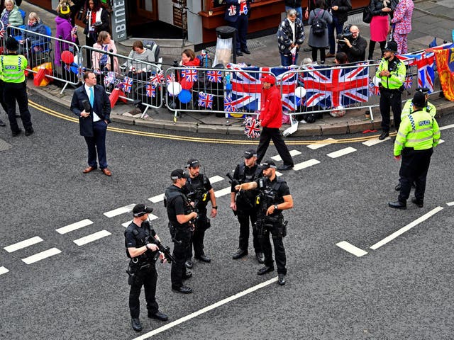 Armed police in Windsor ahead of Princess Eugenie's wedding to Jack Brooksbank