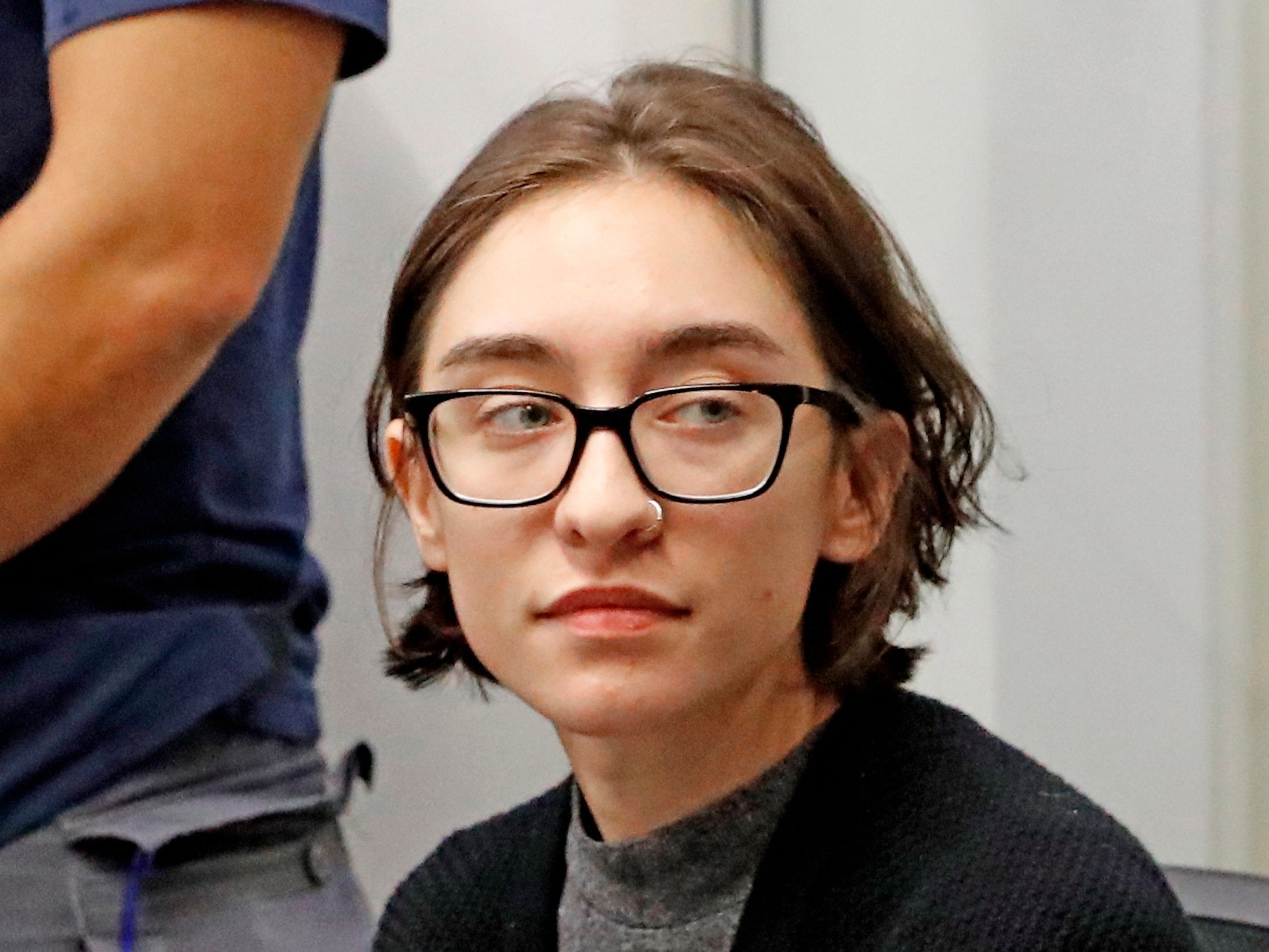 US student Lara Alqasem at a court hearing in Tel Aviv