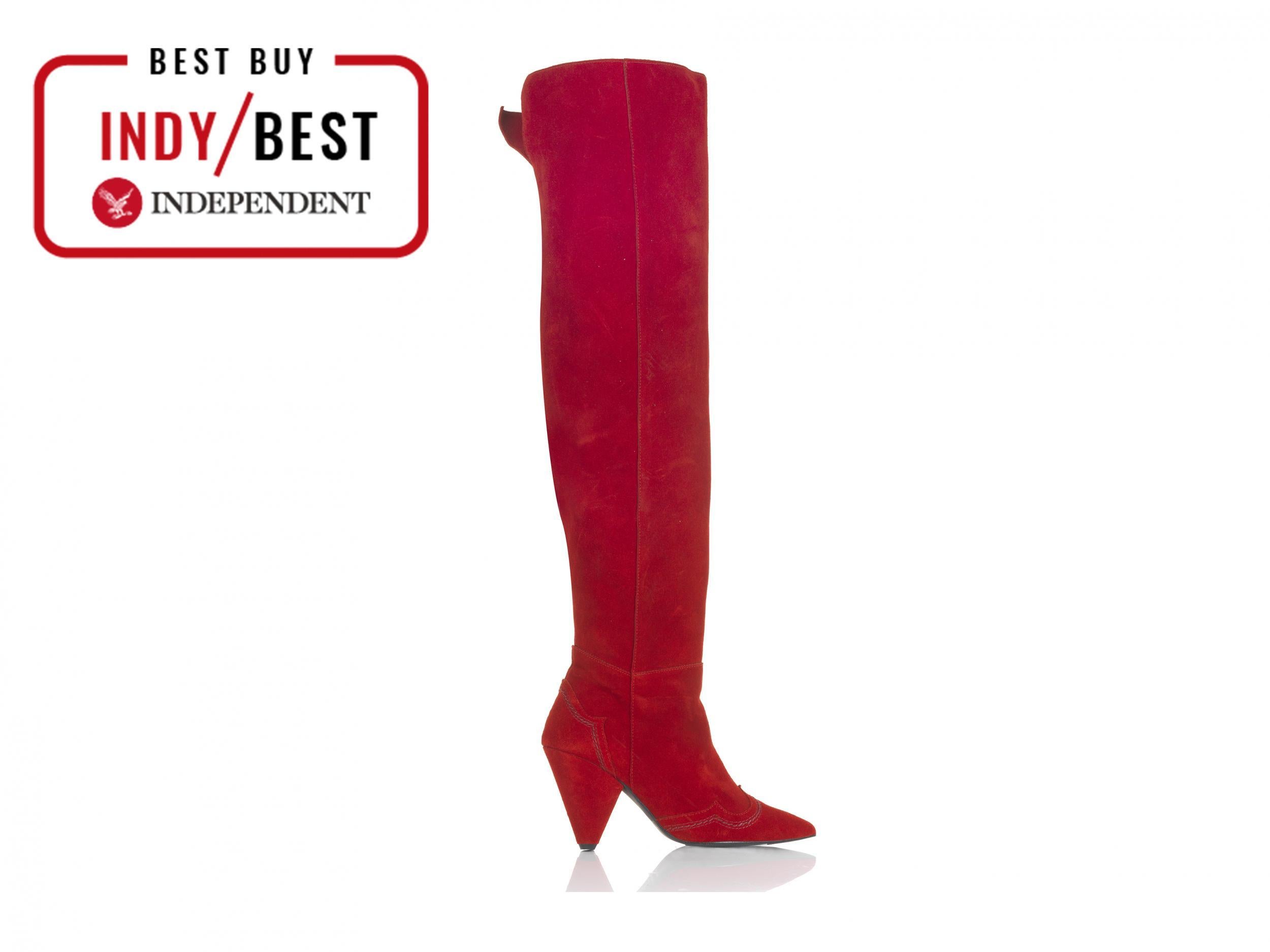 red long boots uk