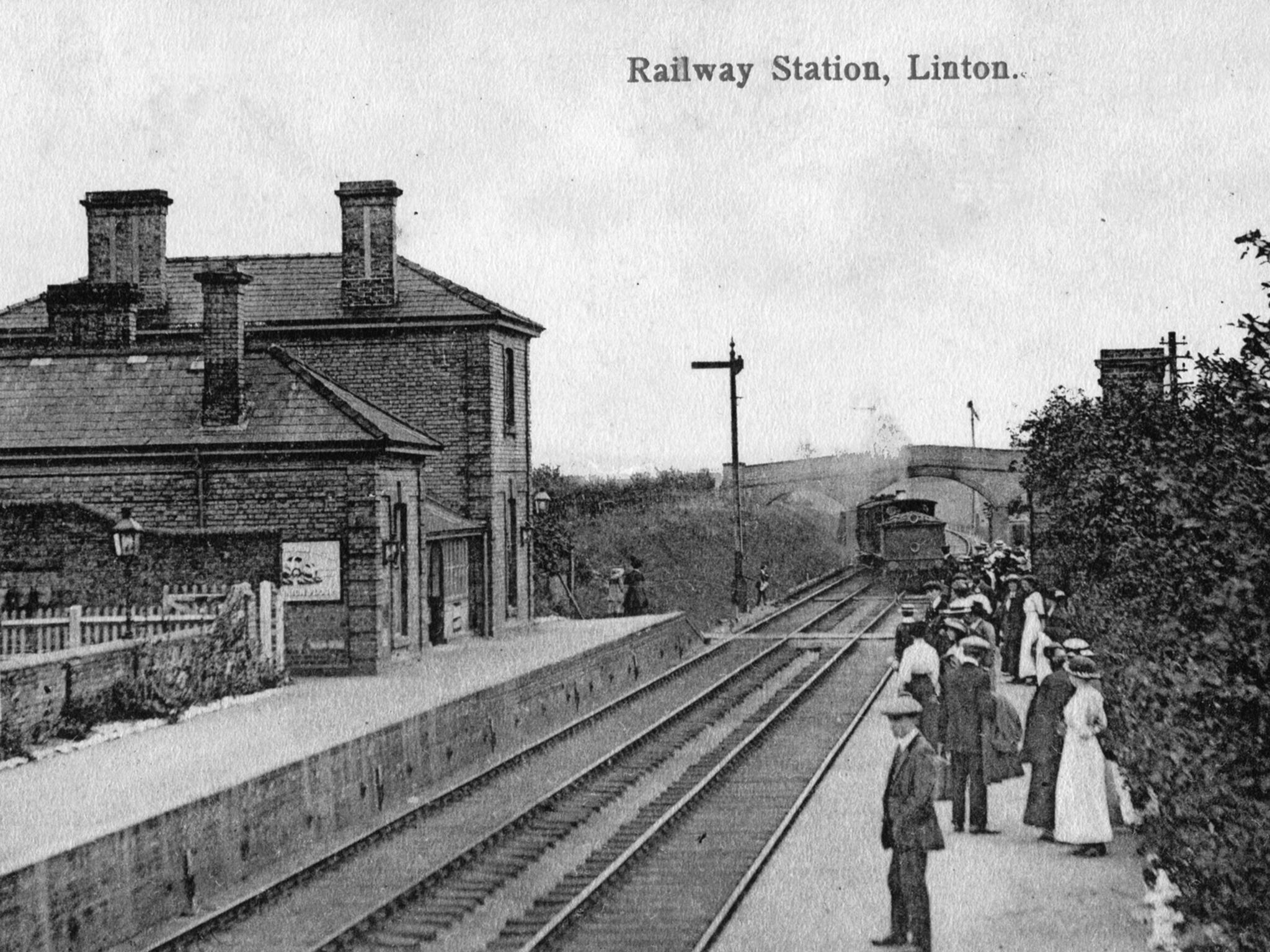 Linton station in the early 20th century; it was closed in 1967