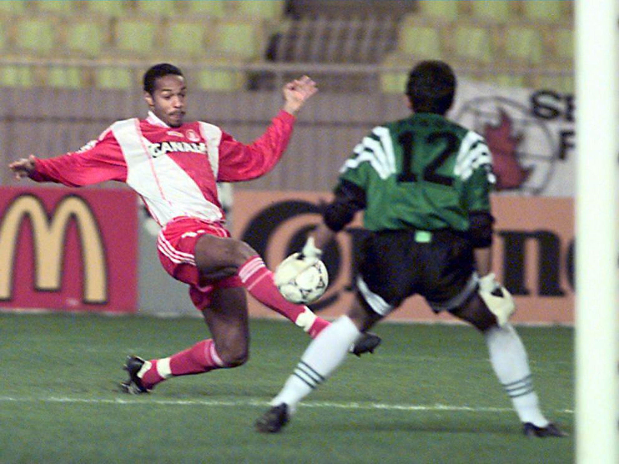 Henry scored 28 goals in 141 appearances for Monaco (Getty )