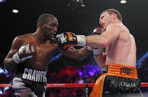 Terence Crawford in action against Jeff Horn