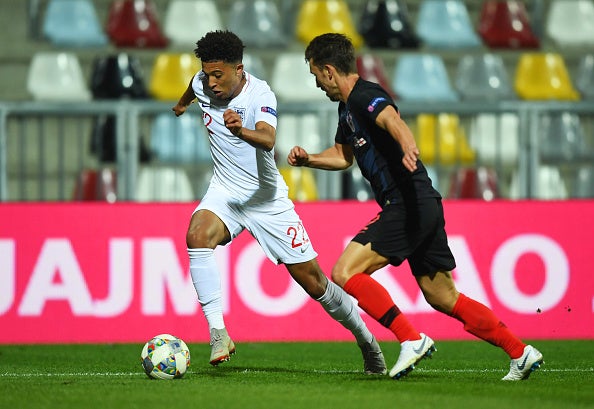 Jadon Sancho made his England debut against Croatia in Rijeka