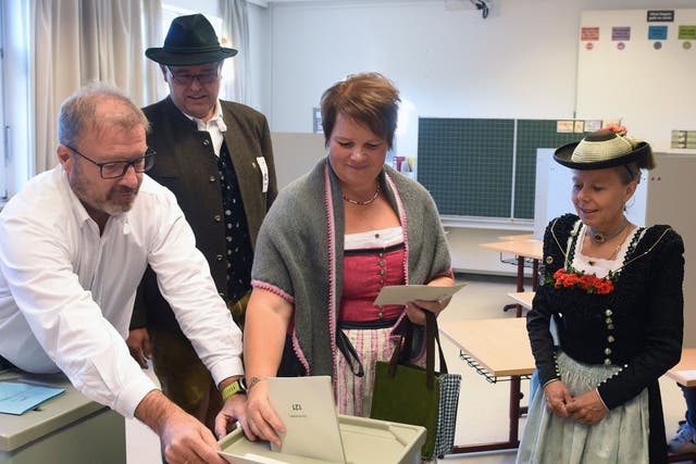 Voting in Neukirchen for the Bavarian regional elections