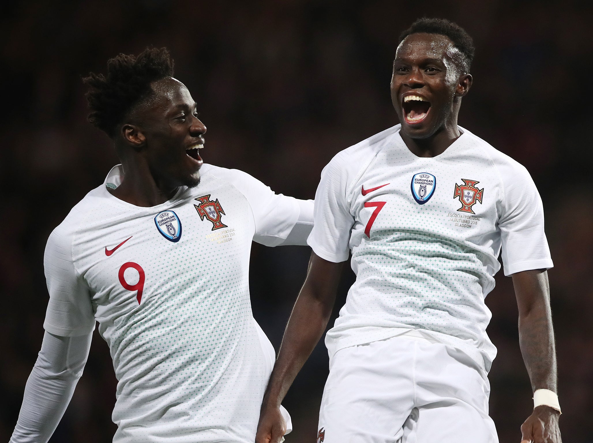 Bruma of Portugal celebrates after he scores his team's third goal