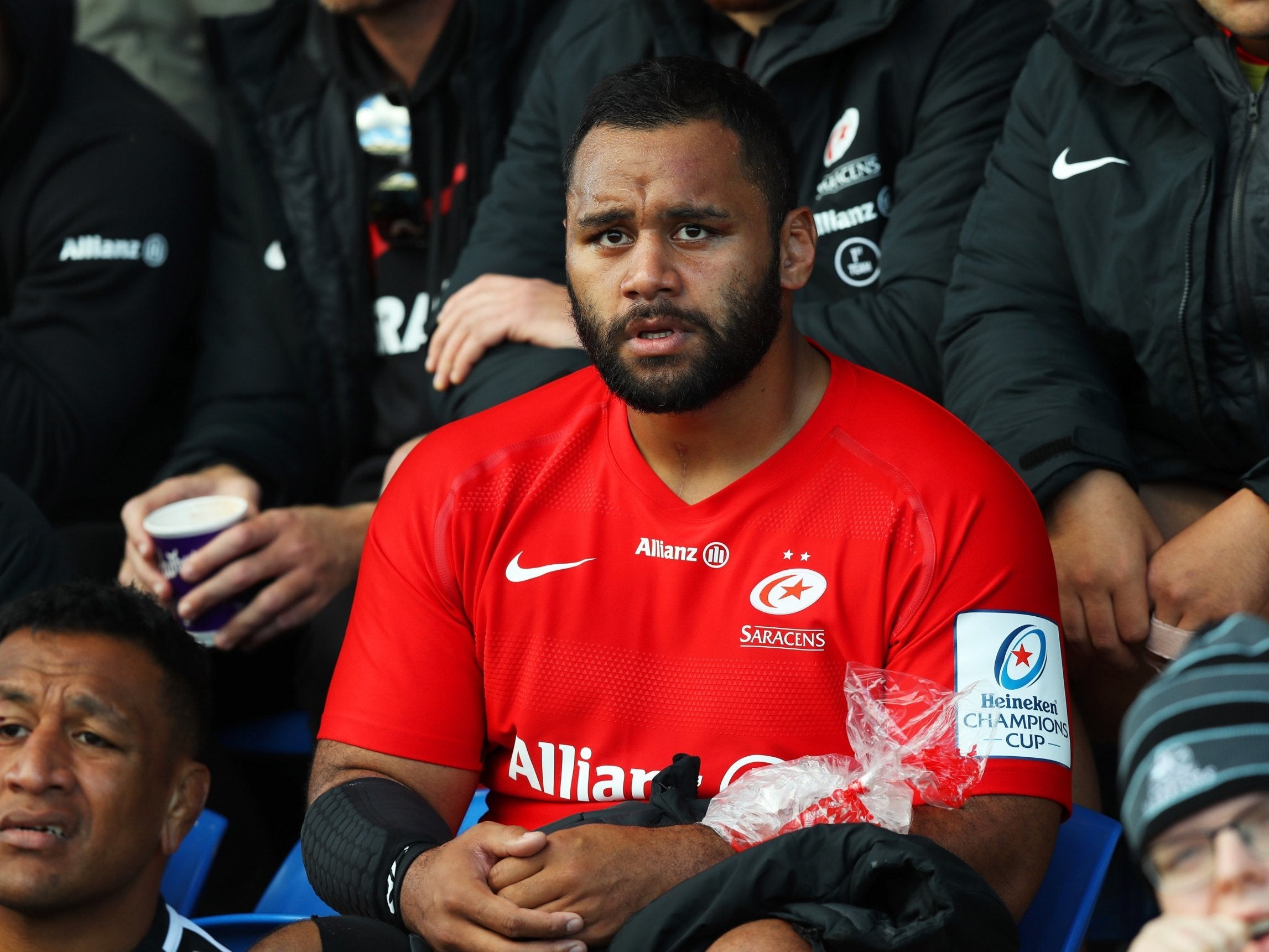 Mako Vunipola (left) and brother Billy (centre) both suffered injuries in Saracens' win over Glasgow Warriors