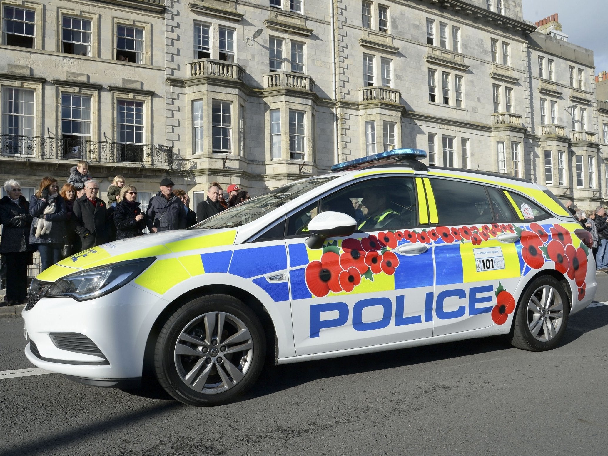 A police car in Dorset last year. Has it all gone too far?