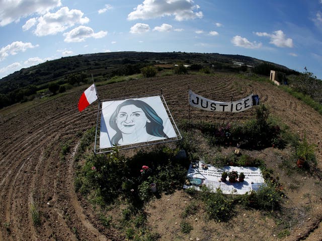 A portrait of the investigative journalist at the site of her murder in Bidnija