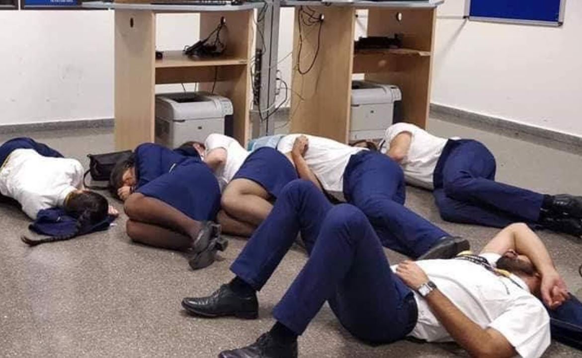 Ryanair crew and pilots had to spend the night at the airport