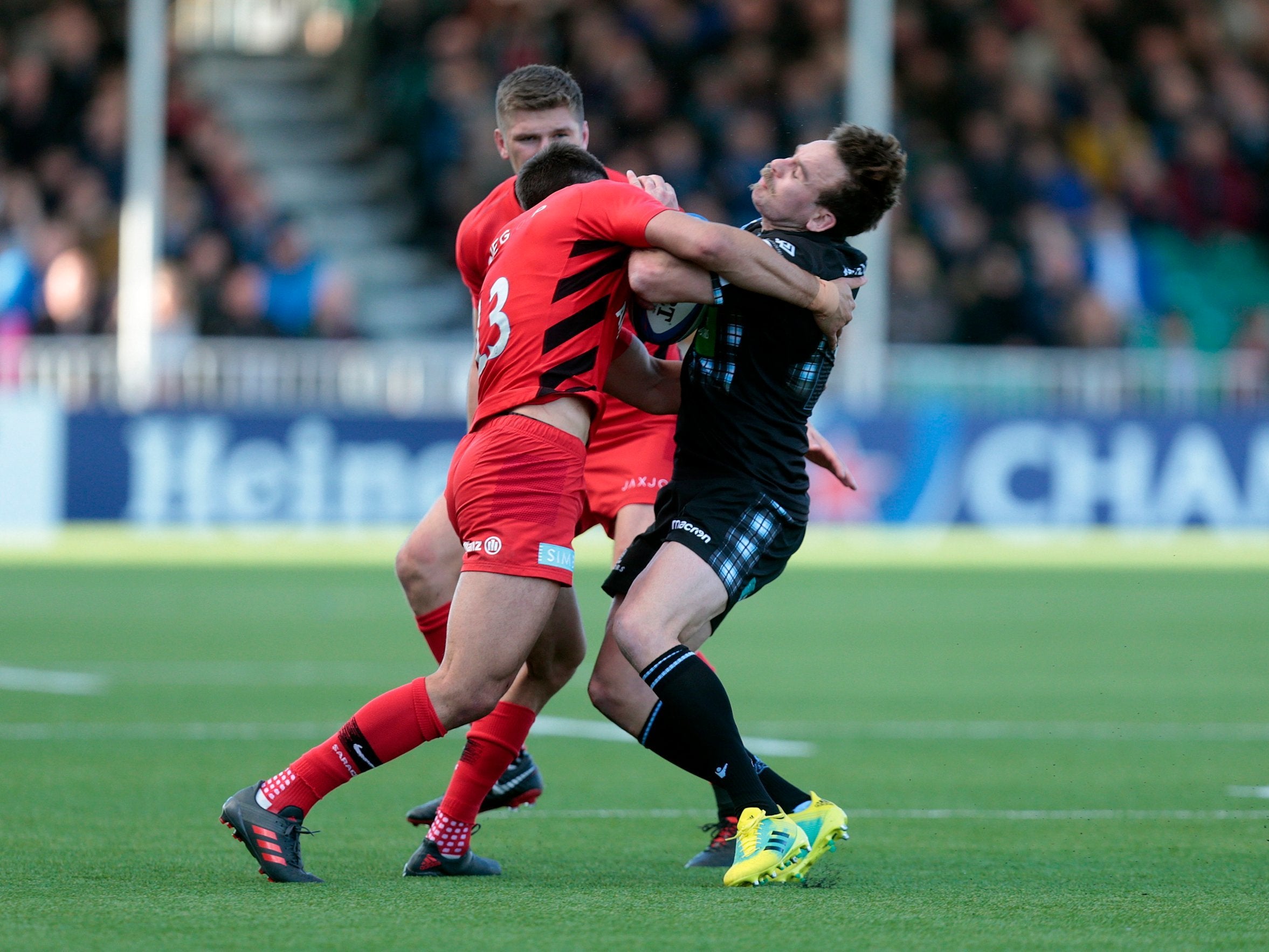 Lozowski cleared of a dangerous tackle on Glasgow full-back Jackson