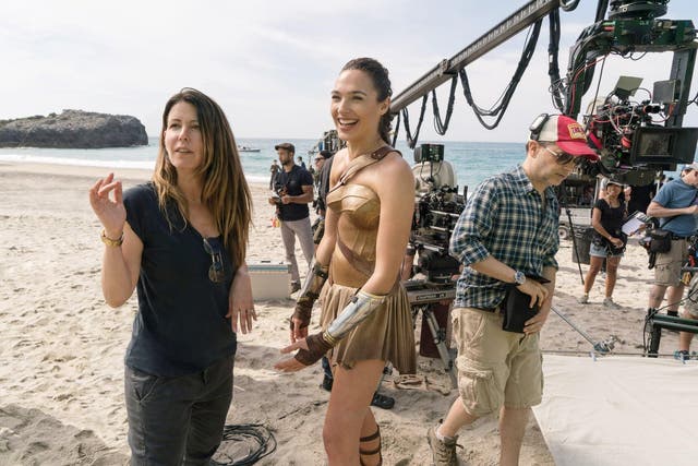 Patty Jenkins and Gal Gadot on the set of ‘Wonder Woman’. Jenkins became the first woman to direct an American studio superhero movie