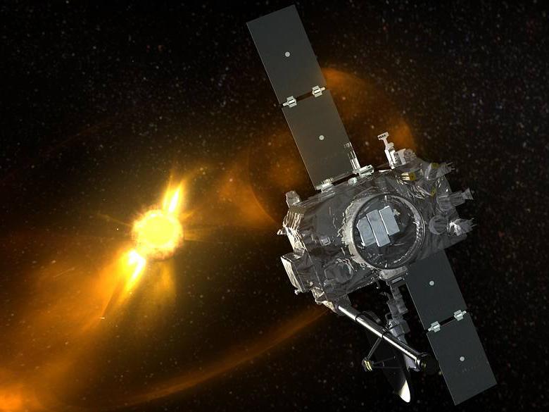 Artist rendition of STEREO spacecraft viewing a coronal mass ejection