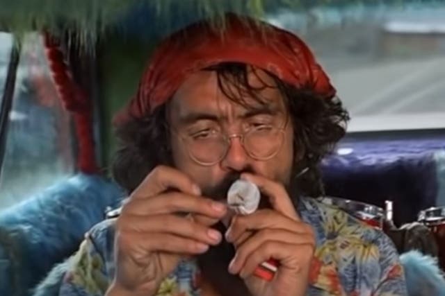 Tommy Chong lights up in the classic stoner comedy from the 1970s, Up in Smoke