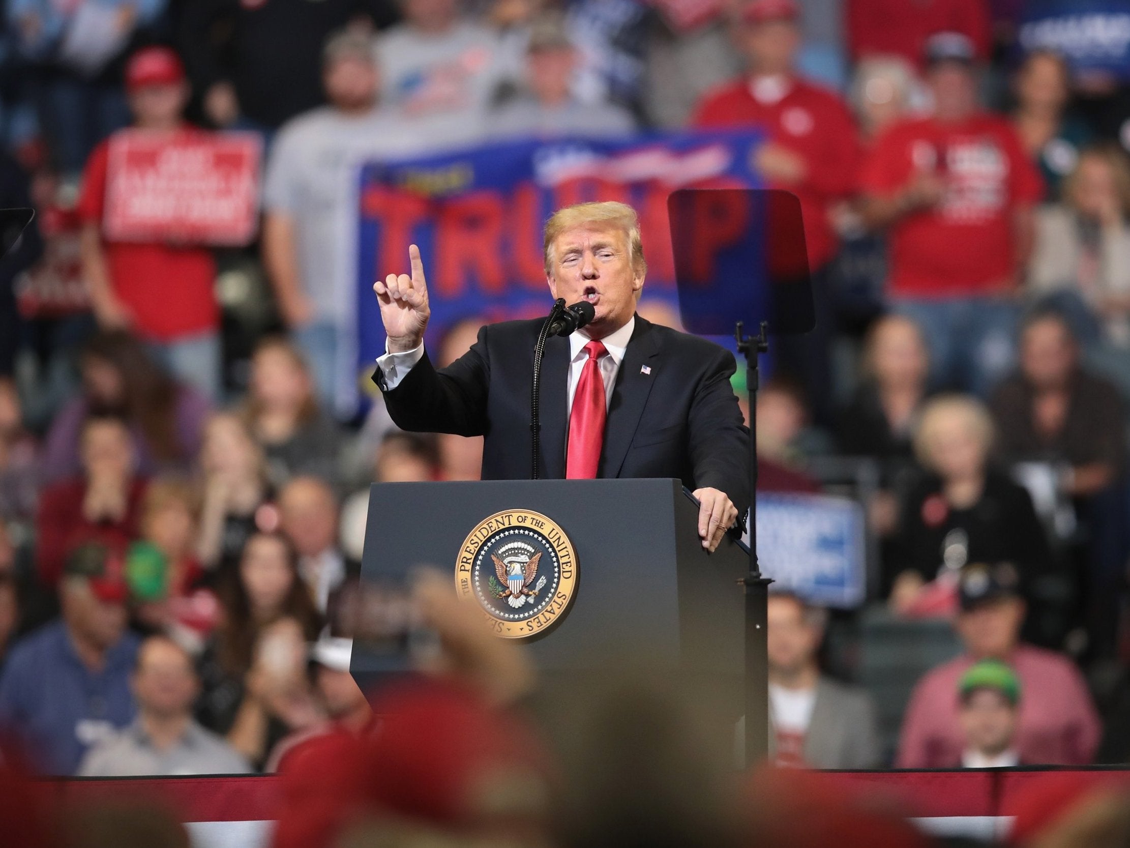 Donald Trump on the campaign trail in Iowa earlier this month