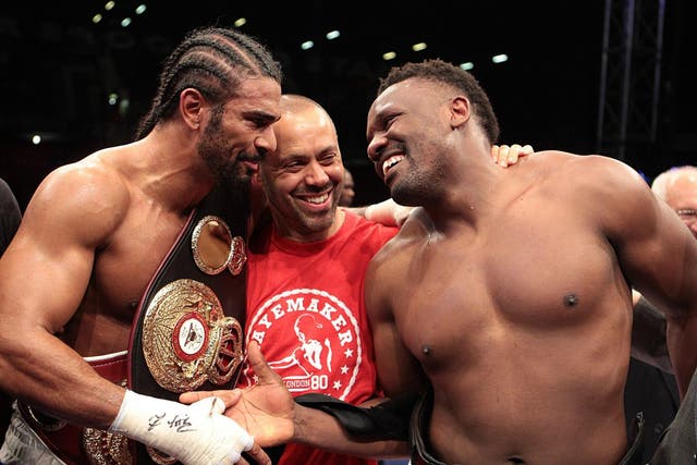 David Haye has been unveiled as Dereck Chisora's new manager