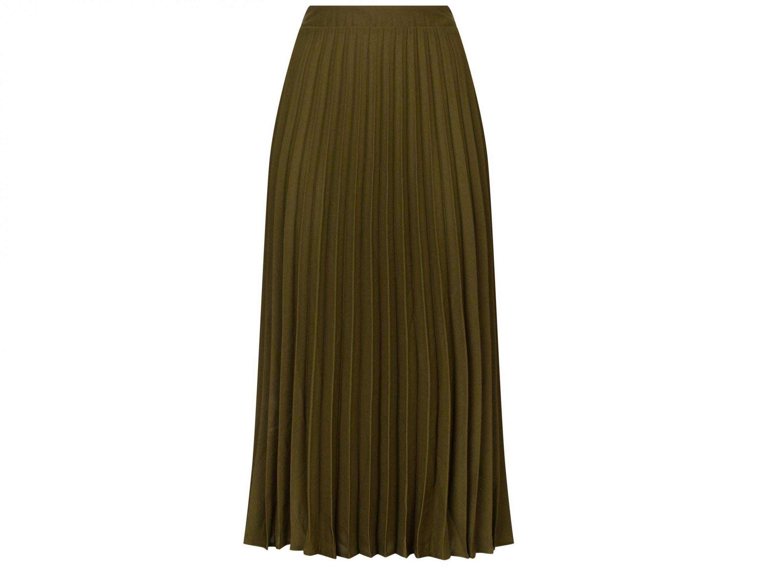 Khaki Pleated Midi Skirt, £19.99, New Look