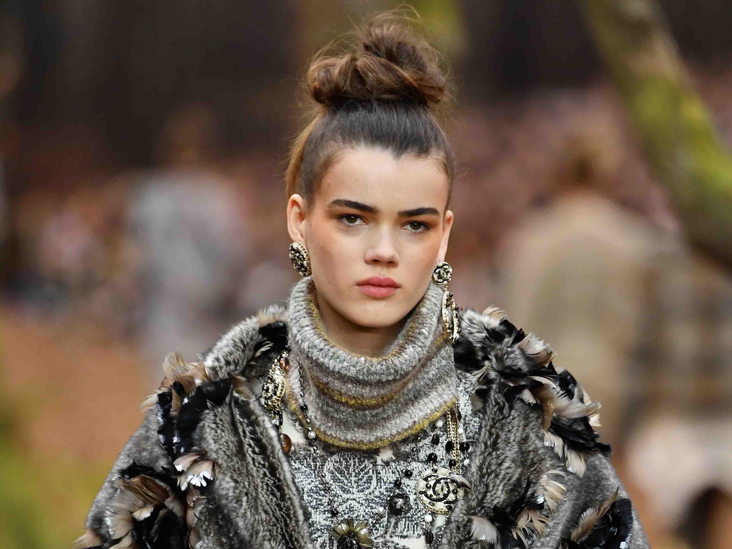 Chanel presented a modern take on the oldschool chignon for autumn/winter 2018
