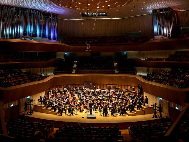 The placid atmosphere of the classical music concert in Malmo was shattered by a brawl at the end