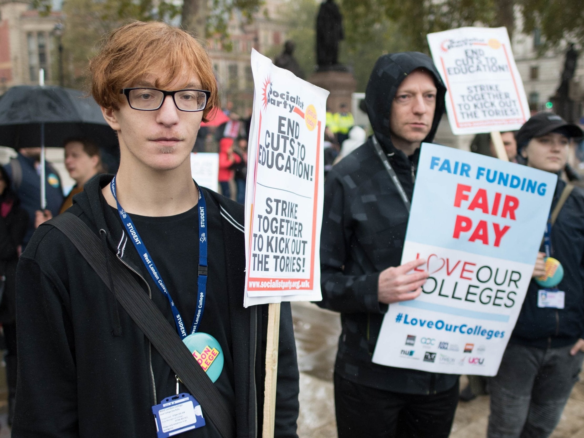 College students and principals march on Westminster last year over funding cuts